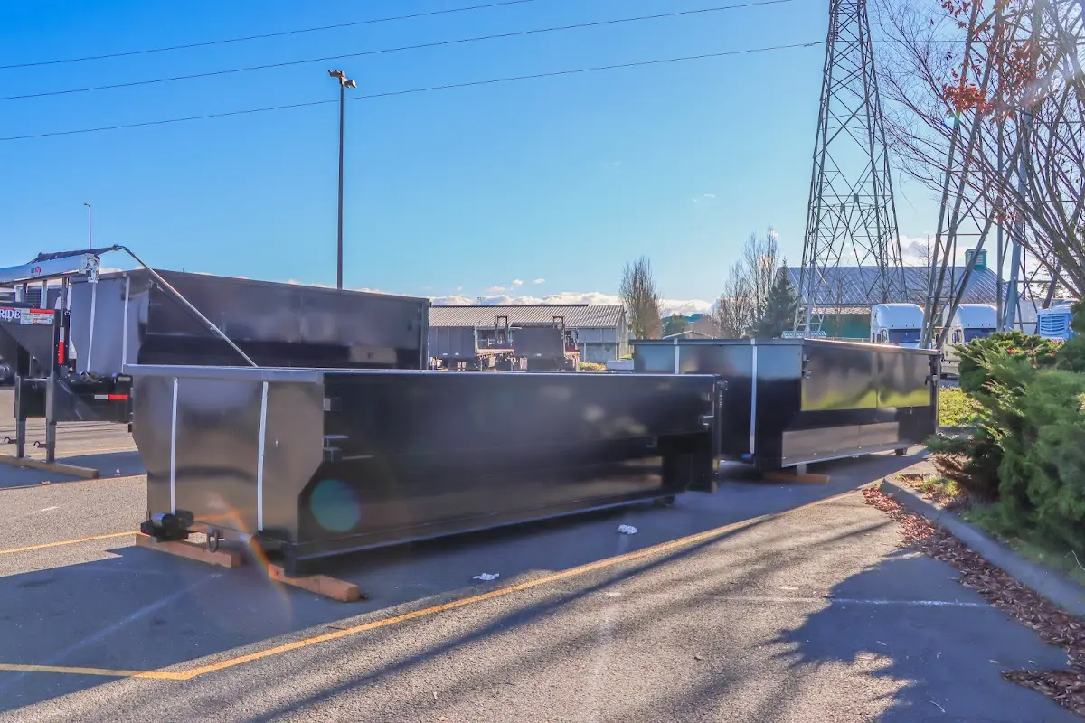 Roll-off dumpster ready for waste disposal at job site for 12 Yard Dumpster Rental in La Crescenta-Montrose